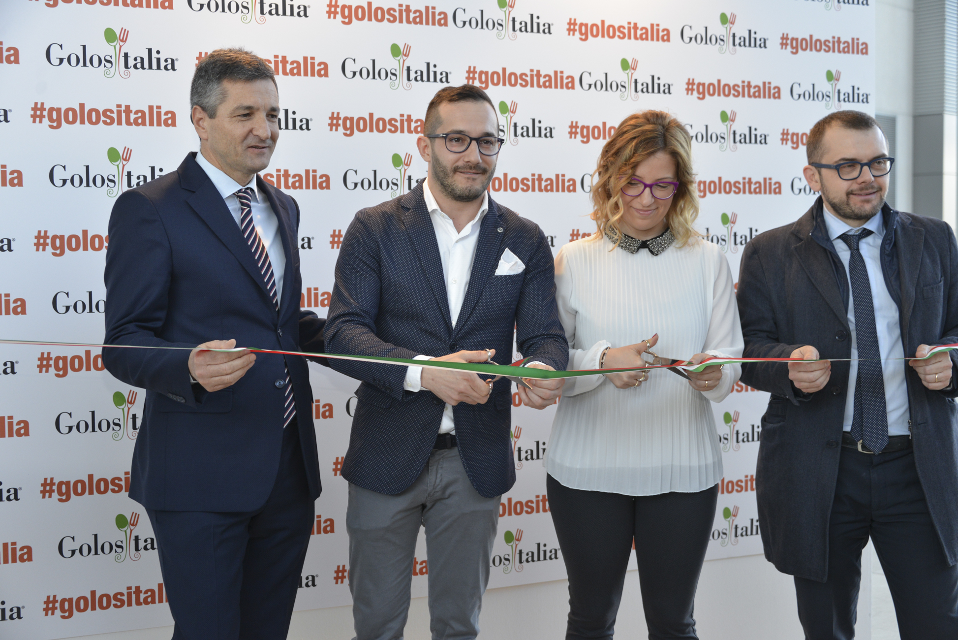 Germano Giancarli (Presidente Centro Fiera) Mauro Grandi (direttore Golositalia), Chiara Soldini (assessore ambiente Montichiari), Fabio Rolfi (consigliere regionale Lombardia)