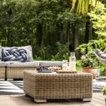 Wooden veranda with hanging chair